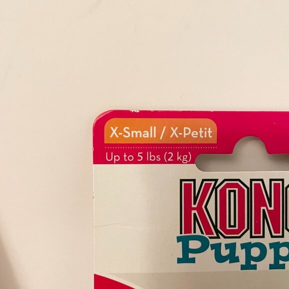 Kong Puppy XS Teething Rubber Chew Toy and Kong Beaver Removable Squeaker - Picture 3 of 9